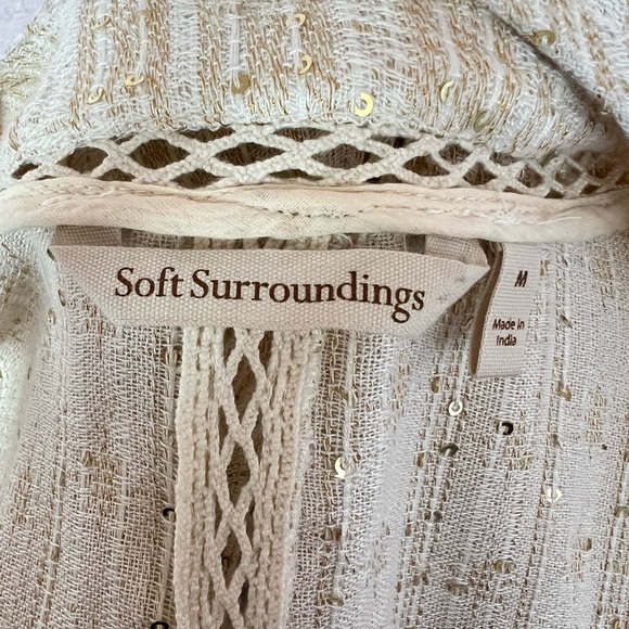 Soft Surroundings Cream Cardigan with Cable Knit and Dolman Sleeves - Picture 14 of 16